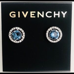 Givenchy blue gem post earrings blue 💎